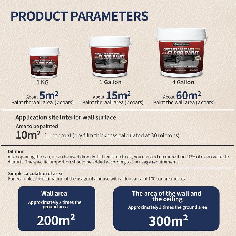 YOA Professional Epoxy Floor Coating (1 Gallon) - Sea Gray Acrylic Concrete Paint, Suitable for Indoor Garages and Basements | Single-Component Formulation | Scratch-Resistant and Low VOC | Ready to Use - Image 5